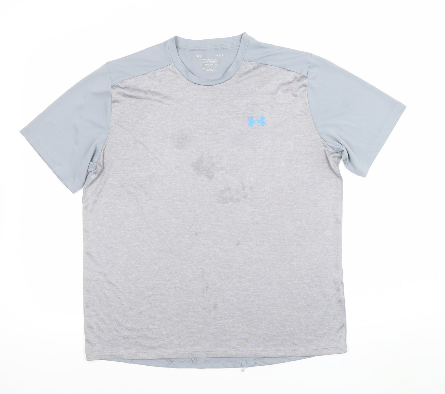 Mens UK Size L Under armour Grey Running & JoggingGym & TrainingFootball T-Shirt