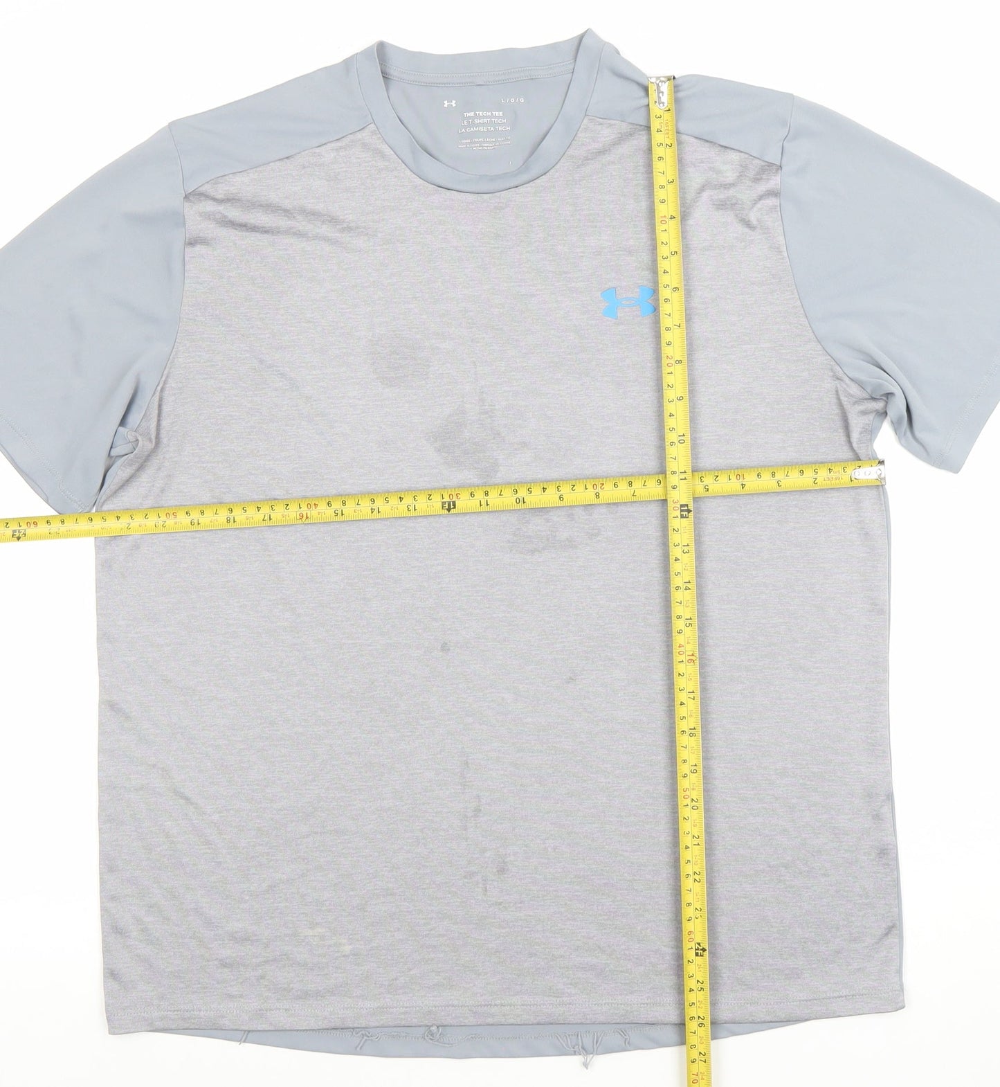Mens UK Size L Under armour Grey Running & JoggingGym & TrainingFootball T-Shirt