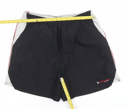 Dunlop Men's Black Athletic Sports Shorts M Quick Dry Breathable