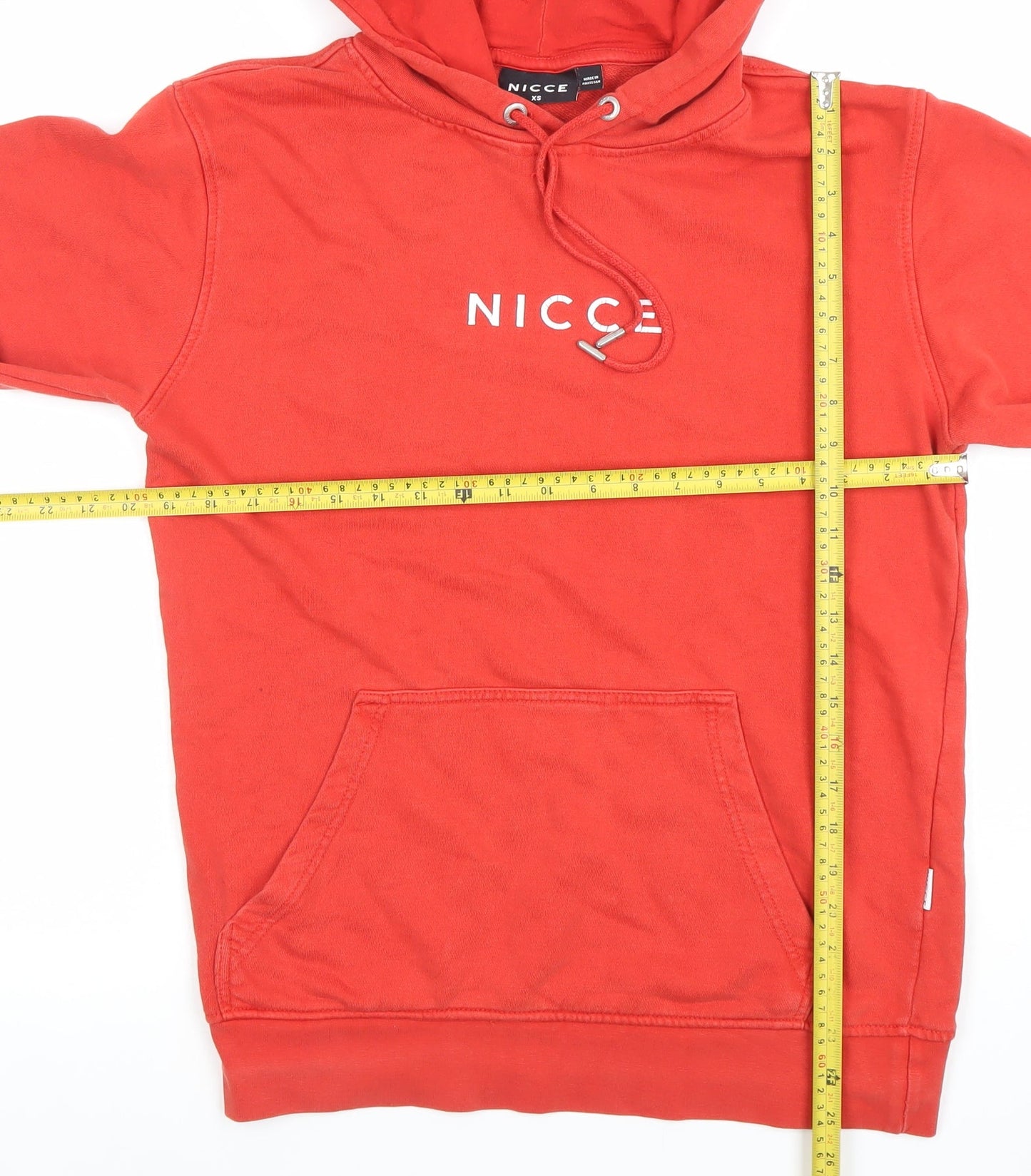 Mens UK Size XS NICCE Red Pullover Hoodie