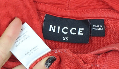 Mens UK Size XS NICCE Red Pullover Hoodie