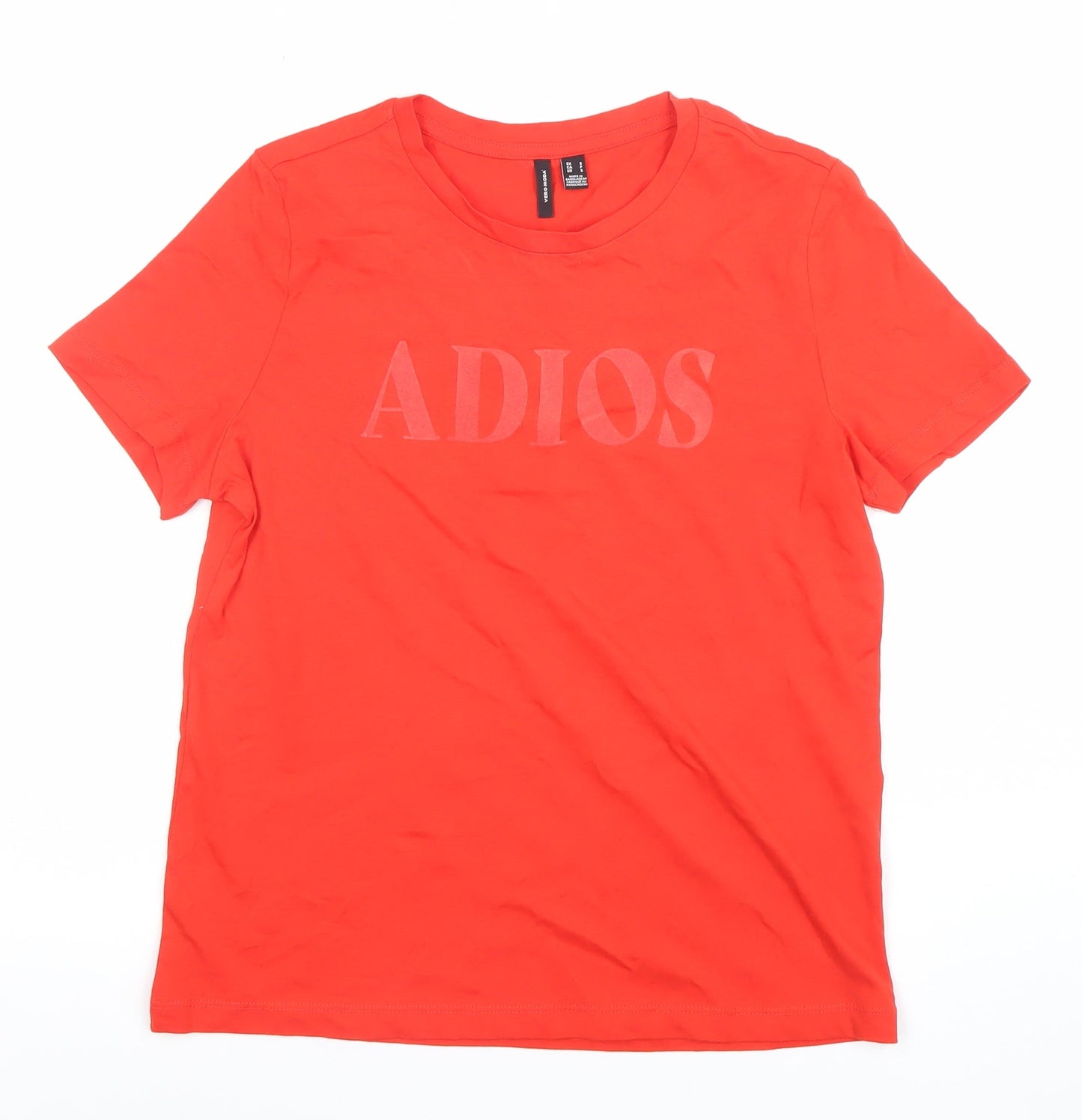 Womens UK Size S VERO MODA Red Basic T-Shirt