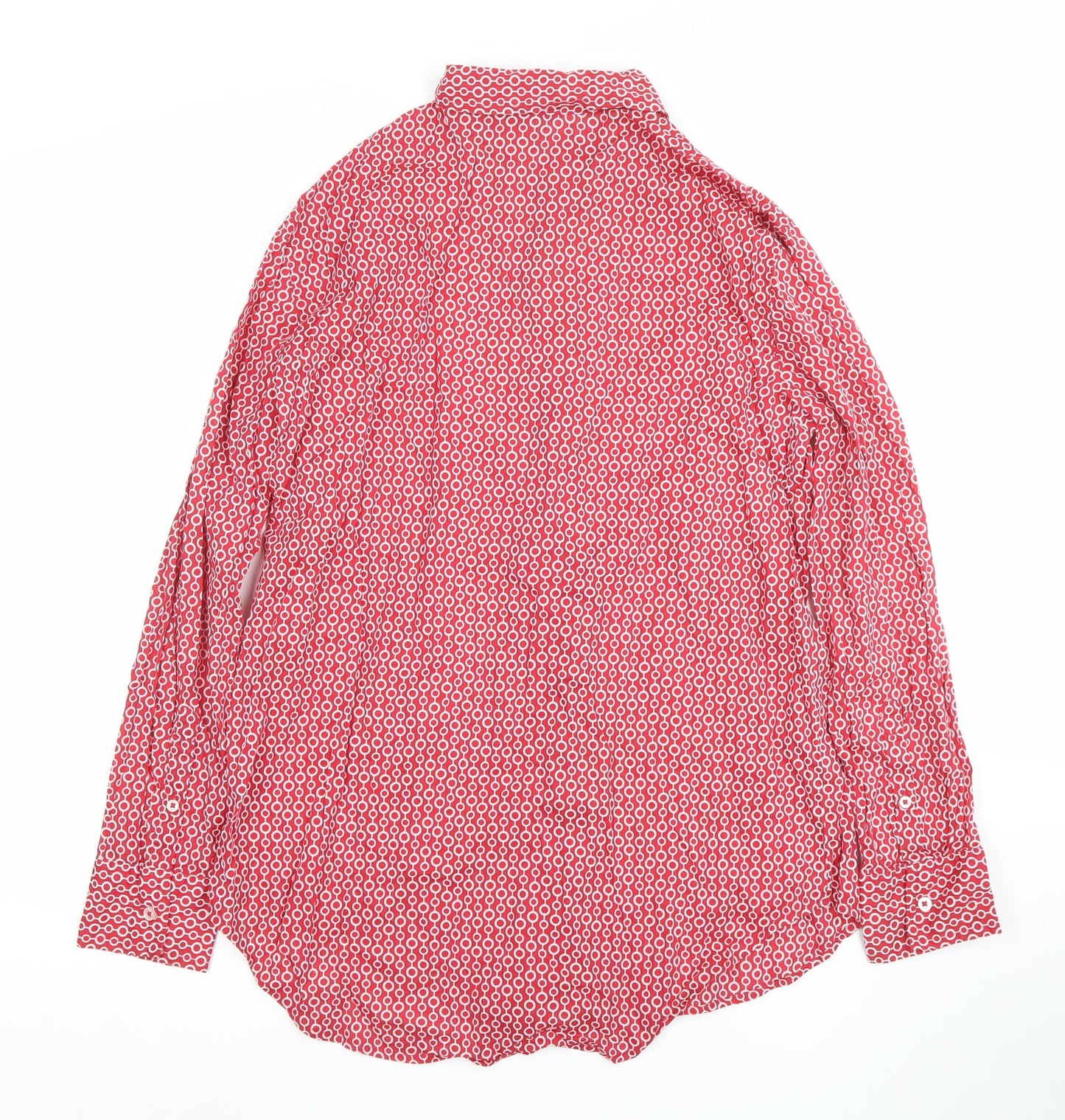 Womens UK Size S United Colors of Benetton Red Basic Button-Up