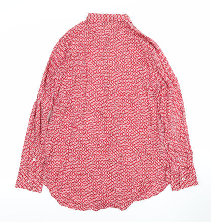 Womens UK Size S United Colors of Benetton Red Basic Button-Up