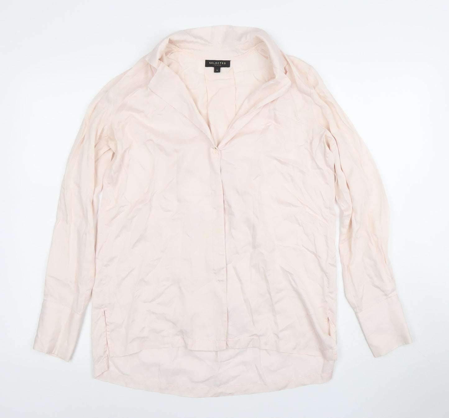 Womens UK Size 6 Selected Femme Ivory Basic Button-Up