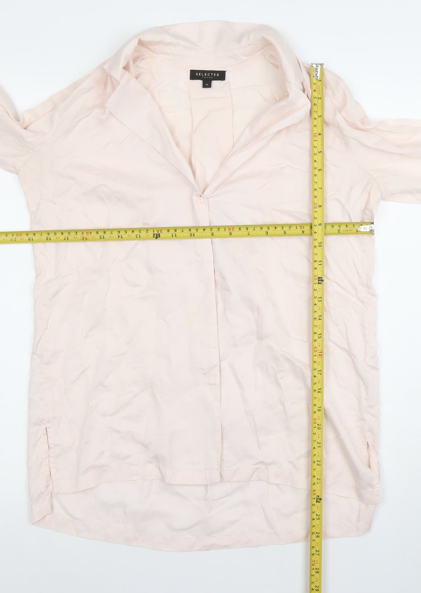 Womens UK Size 6 Selected Femme Ivory Basic Button-Up