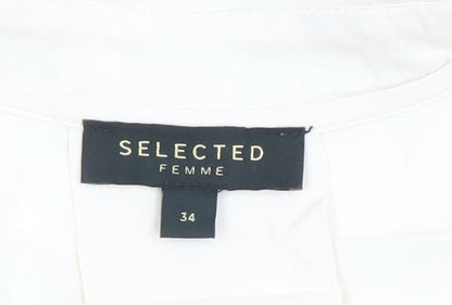 Womens UK Size 6 Selected Femme Ivory Basic Button-Up