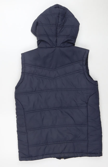 PowerSports Boys Blue Hooded Puffer Jacket 11-12 Years Sleeveless