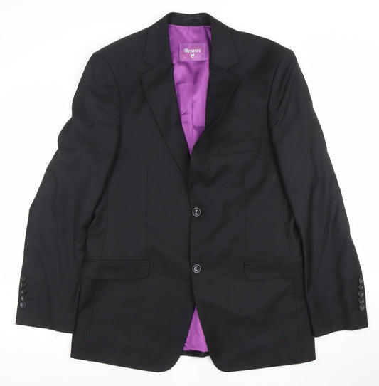 Benetti Men's Black 38R Regular Fit Classic Single Breasted Blazer