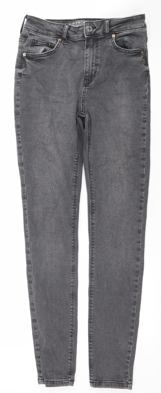 Primark Women Grey Skinny Stretch Denim Jeans Size 10