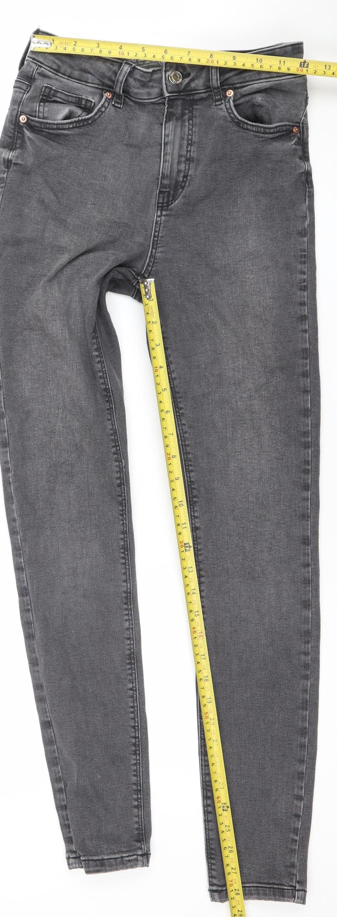 Primark Women Grey Skinny Stretch Denim Jeans Size 10
