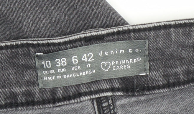 Primark Women Grey Skinny Stretch Denim Jeans Size 10