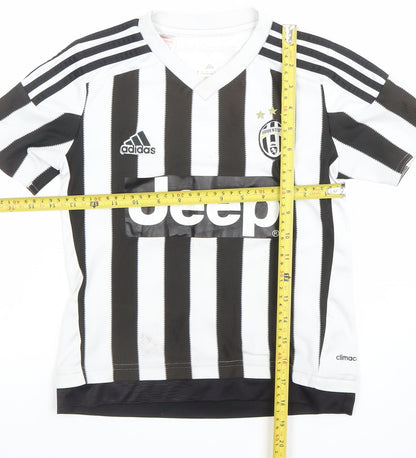 Adidas Boys Juventus Black & White Striped Football Jersey T-Shirt 9-10 Years