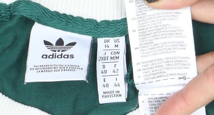 adidas Men's Green Short Sleeve Crew Neck Retro Sports T-Shirt Size M