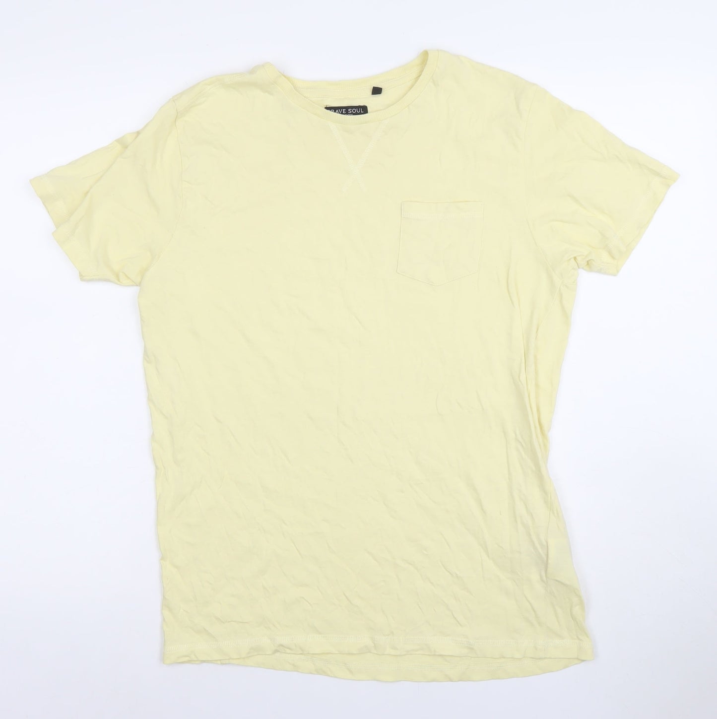 Mens UK Size M Brave Soul Yellow  T-Shirt