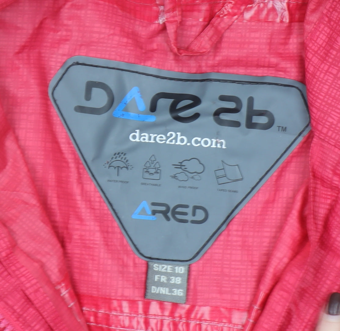 Dare 2b Women's Red Waterproof Hooded Rain Jacket Size 10