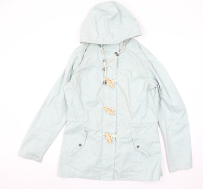 Fat Face Women's Blue Hooded Toggle Parka Jacket UK 10