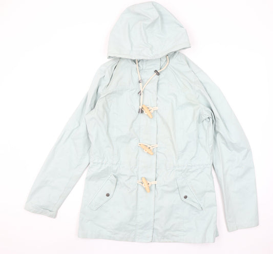 Fat Face Women's Blue Hooded Toggle Parka Jacket UK 10