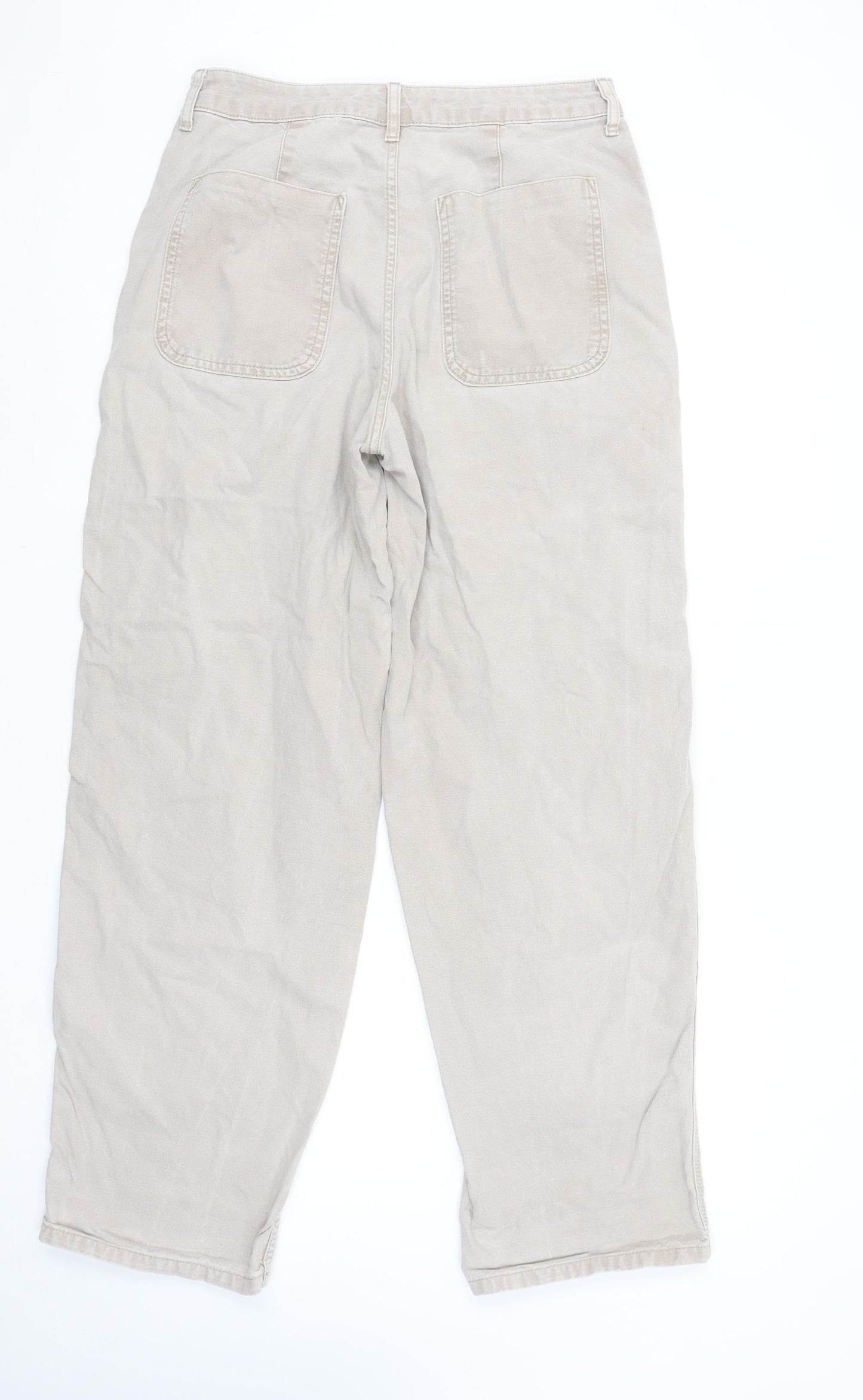 Womens UK Size 12 ASOS DESIGN Regular Fit Straight Beige Jeans