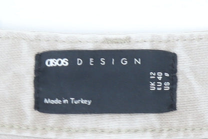 Womens UK Size 12 ASOS DESIGN Regular Fit Straight Beige Jeans