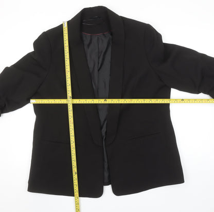 M&Co Women Black Shawl Lapel Blazer Size 18 Polyester Blend