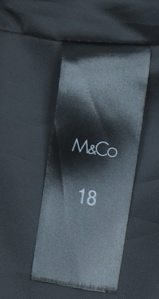 M&Co Women Black Shawl Lapel Blazer Size 18 Polyester Blend