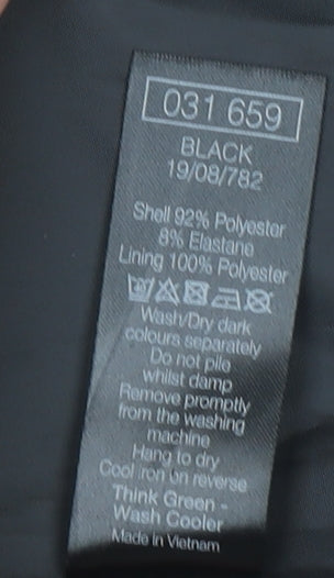 M&Co Women Black Shawl Lapel Blazer Size 18 Polyester Blend