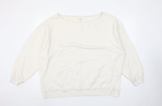 Hollister Women’s Ivory XL Pullover Sweatshirt Crew Neck Soft Cotton Blend