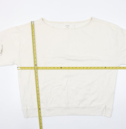 Hollister Women’s Ivory XL Pullover Sweatshirt Crew Neck Soft Cotton Blend