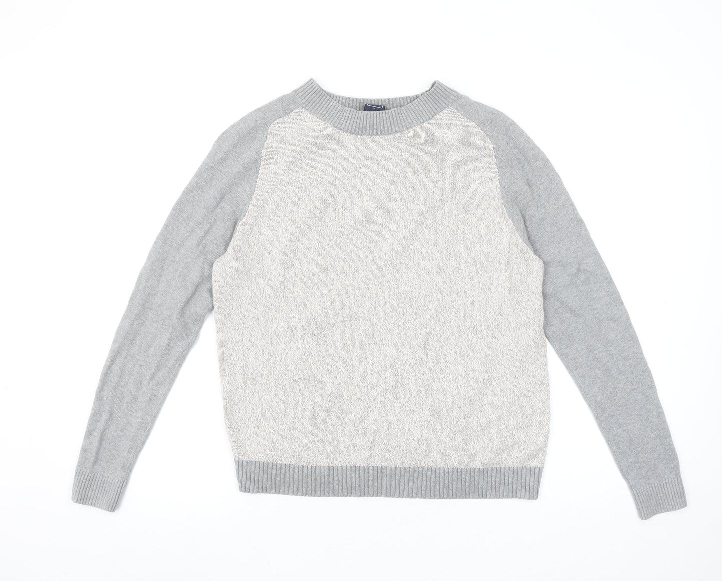 GAP Womens Grey Cotton Crew Neck Regular Fit Jumper Size S