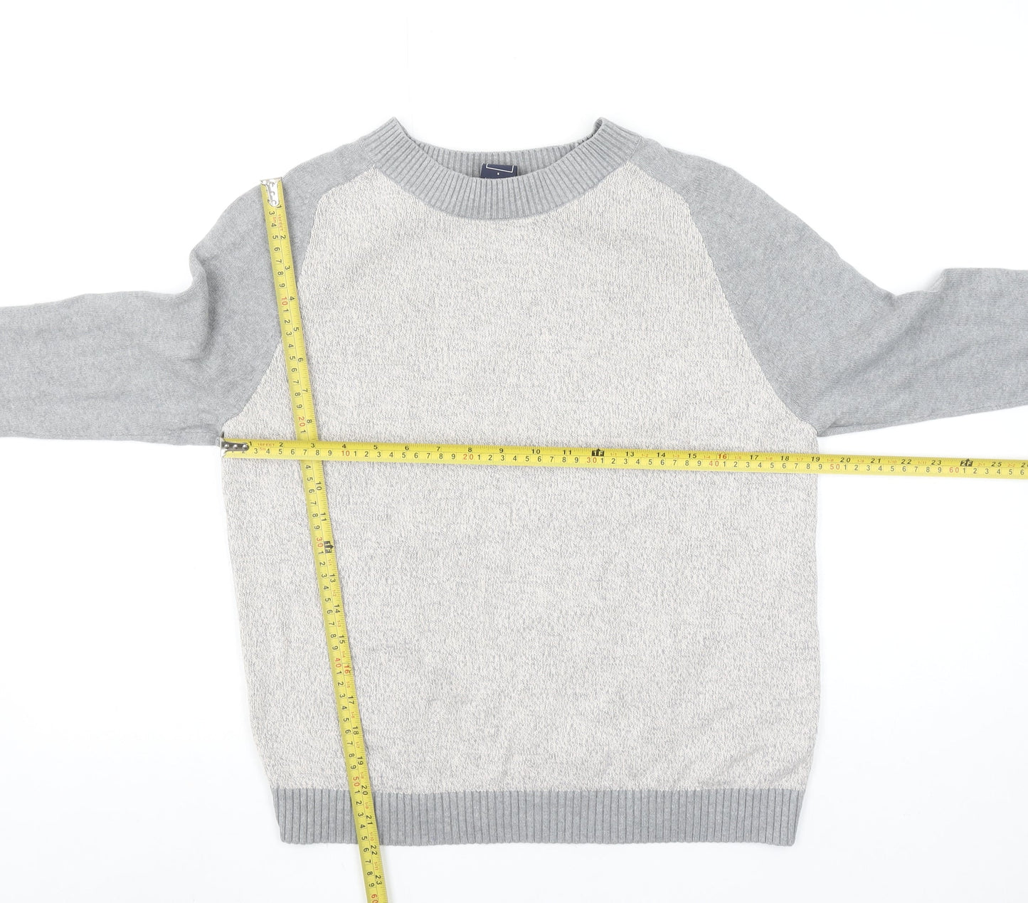 GAP Womens Grey Cotton Crew Neck Regular Fit Jumper Size S