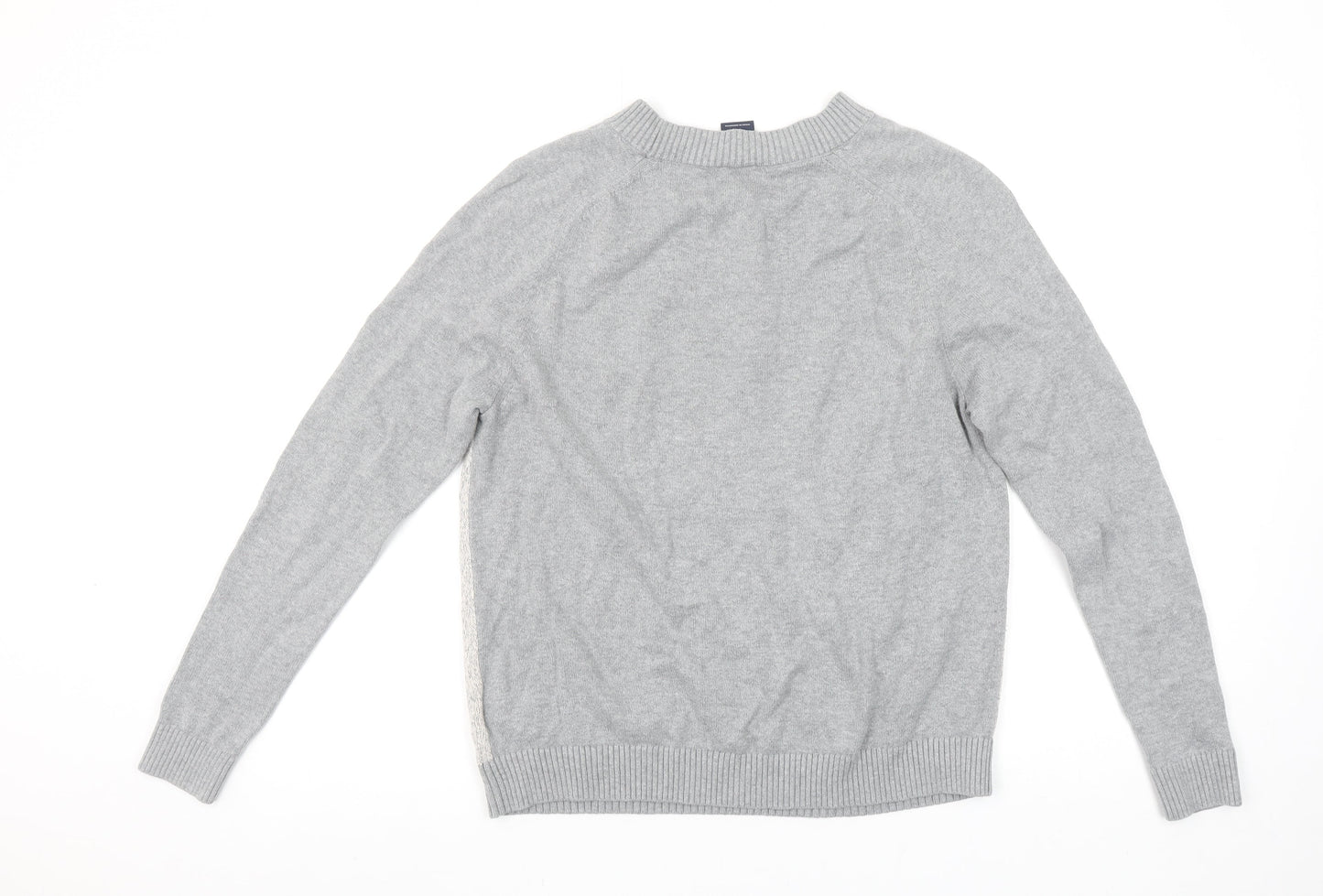 GAP Womens Grey Cotton Crew Neck Regular Fit Jumper Size S