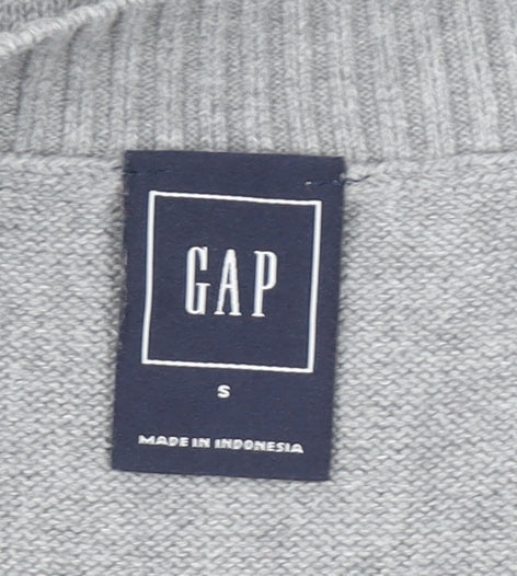 GAP Womens Grey Cotton Crew Neck Regular Fit Jumper Size S