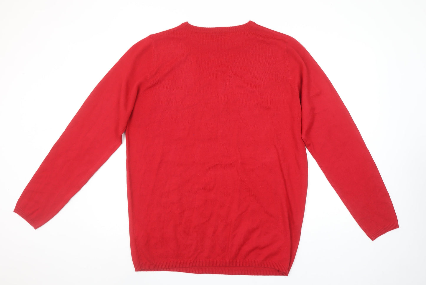 Livergy Men's Red Christmas Graphic Pullover Jumper Size L