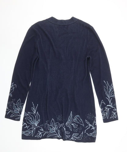 Womens UK Size 8 IVKO Blue Cardigan Jumper