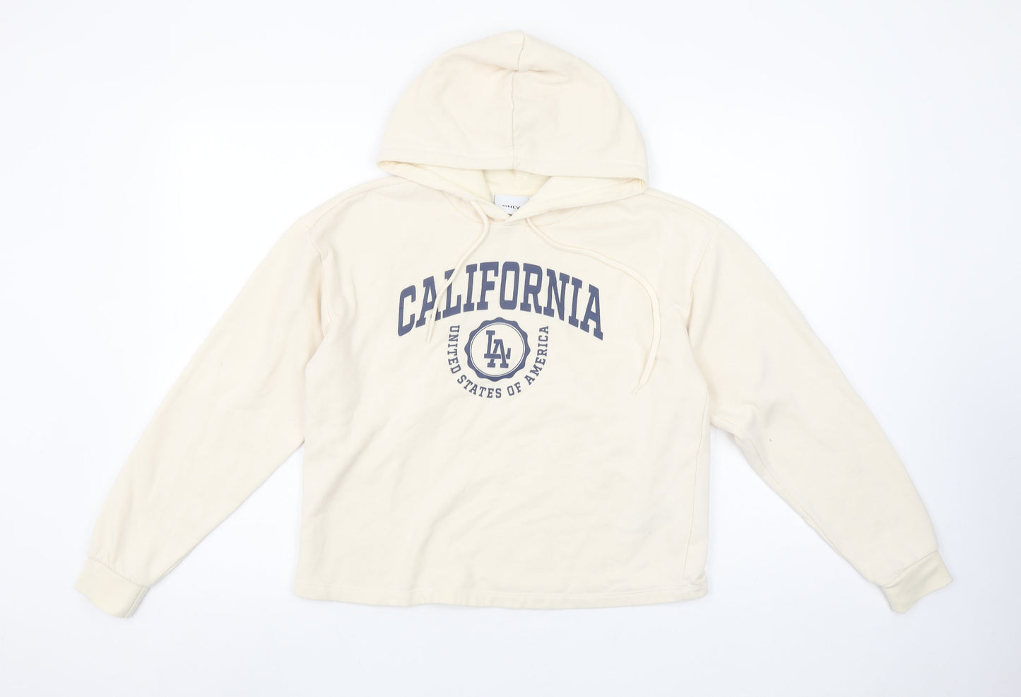 Womens UK Size S Only Beige Pullover Hoodie