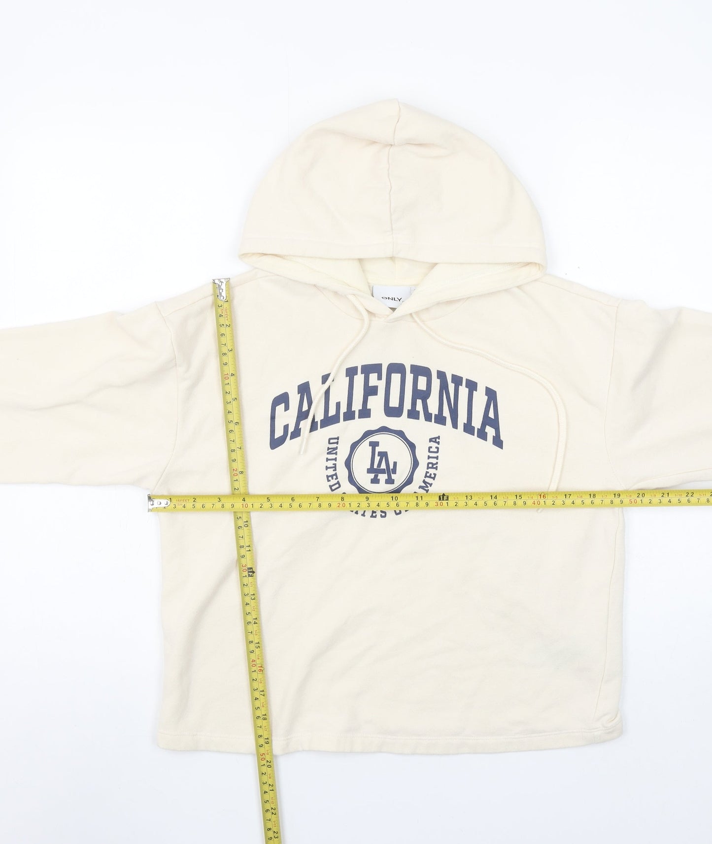 Womens UK Size S Only Beige Pullover Hoodie