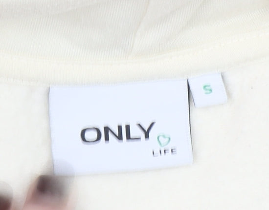 Womens UK Size S Only Beige Pullover Hoodie