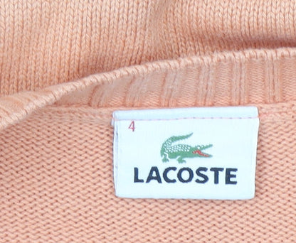 Lacoste Mens Orange Cotton V-Neck Pullover Jumper M