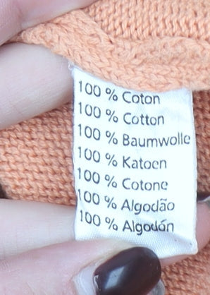 Lacoste Mens Orange Cotton V-Neck Pullover Jumper M