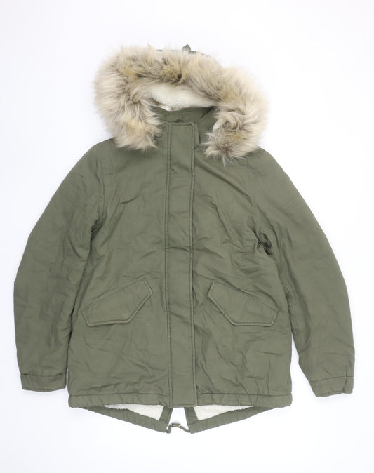 Womens UK Size S Marks and Spencer Green Parka Coat