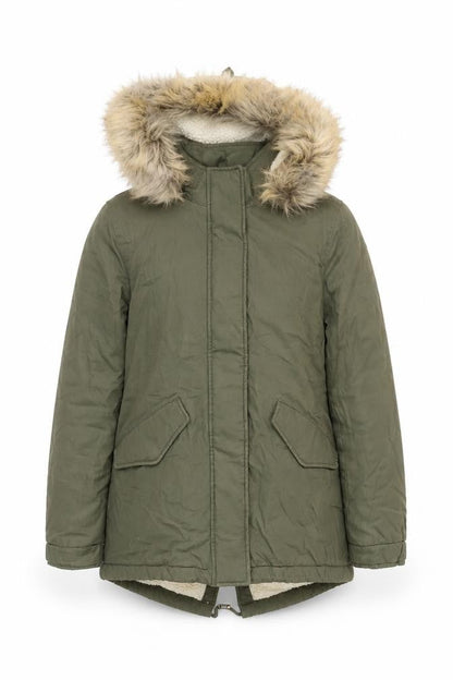 Marks & Spencer Women’s Green Faux Fur Hooded Parka Coat Size S