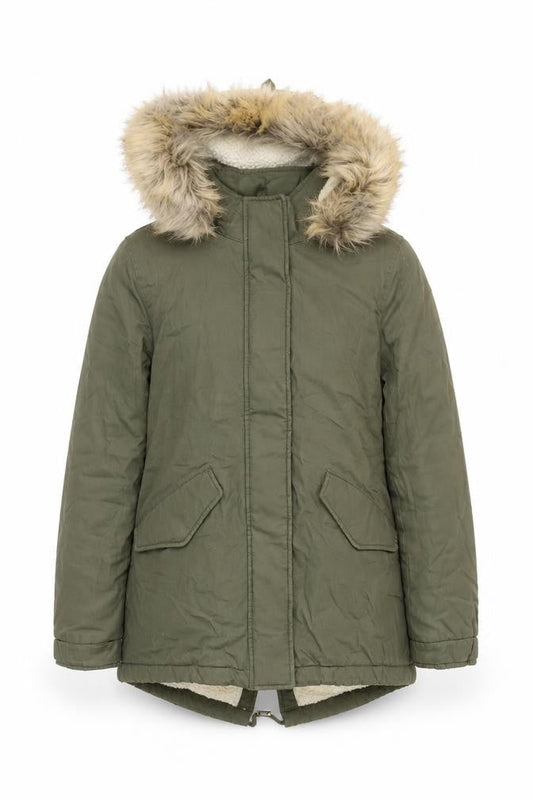 Marks & Spencer Women’s Green Faux Fur Hooded Parka Coat Size S