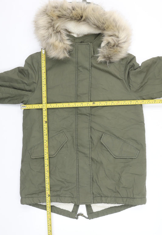 Womens UK Size S Marks and Spencer Green Parka Coat