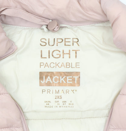 Primark Womens Pink 2XS Lightweight Quilted Puffer Jacket