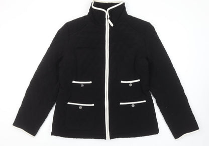 Womens UK Size 14 Gallery Black Quilted Coat
