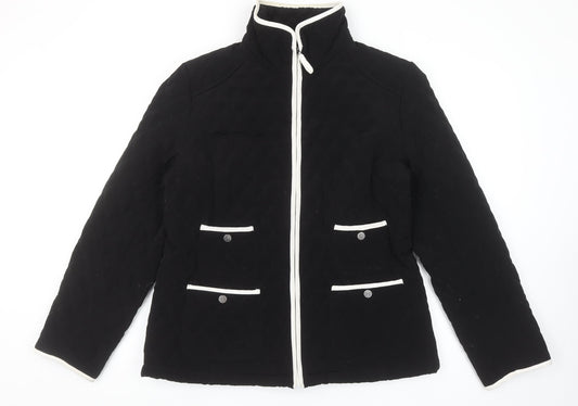 Womens UK Size 14 Gallery Black Quilted Coat