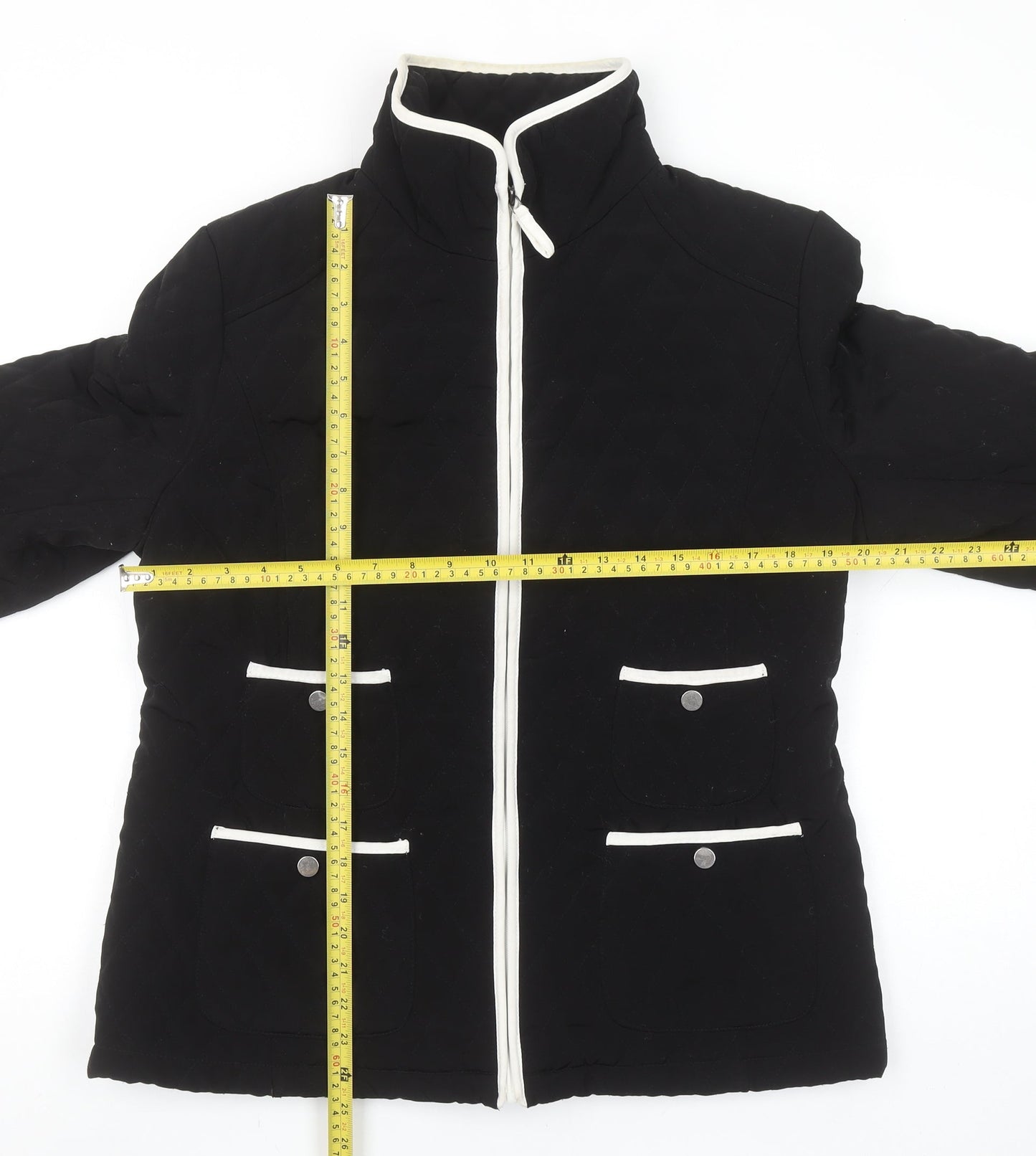 Womens UK Size 14 Gallery Black Quilted Coat