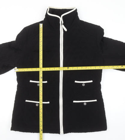 Womens UK Size 14 Gallery Black Quilted Coat