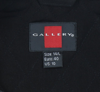 Womens UK Size 14 Gallery Black Quilted Coat